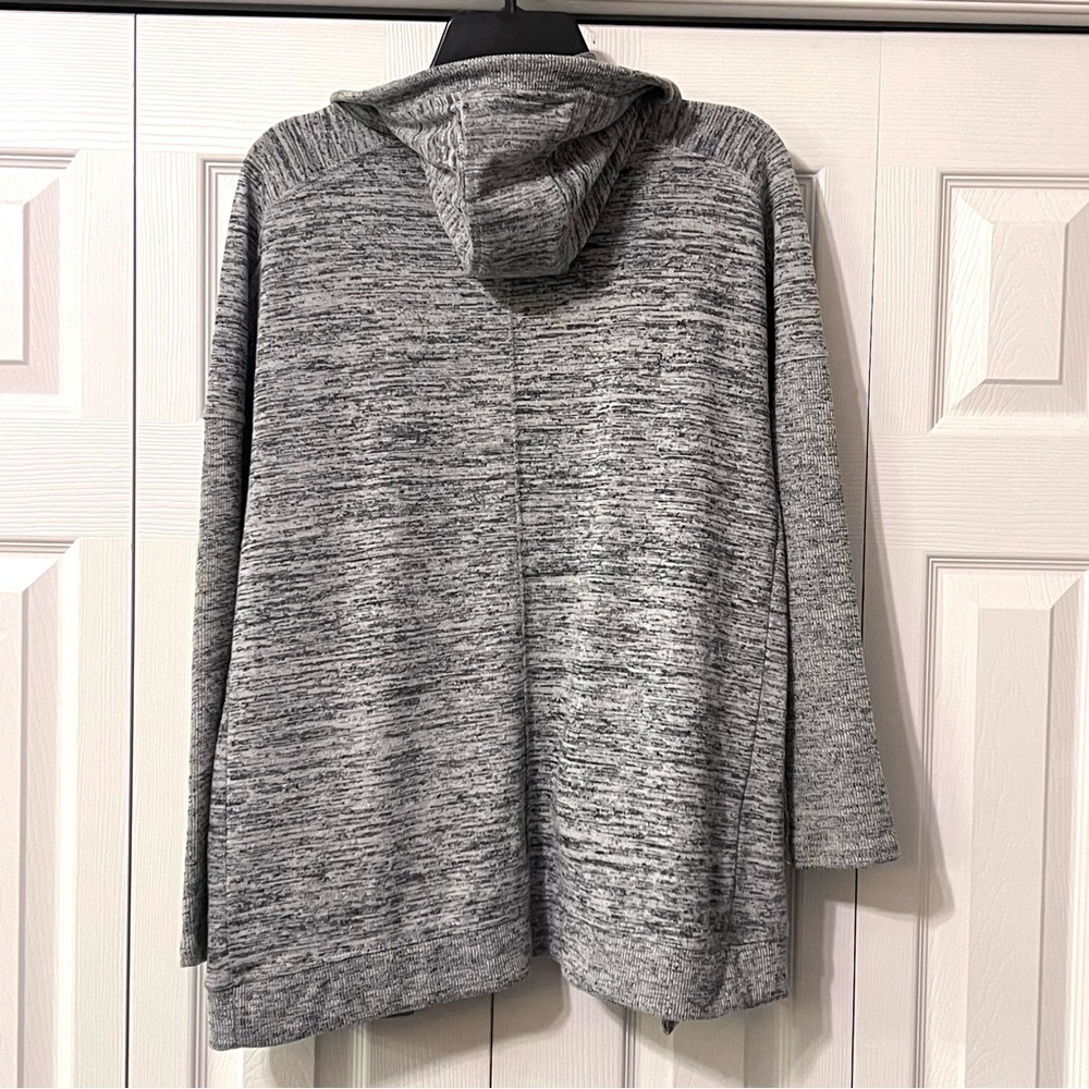 Athleta Marled Gray Hooded Blissful Wrap Cardigan Sweater w/ Pockets size Small - Picture 4 of 12